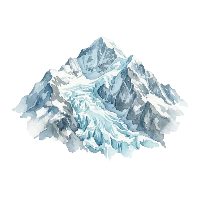 Watercolor Mountain Peak Illustration