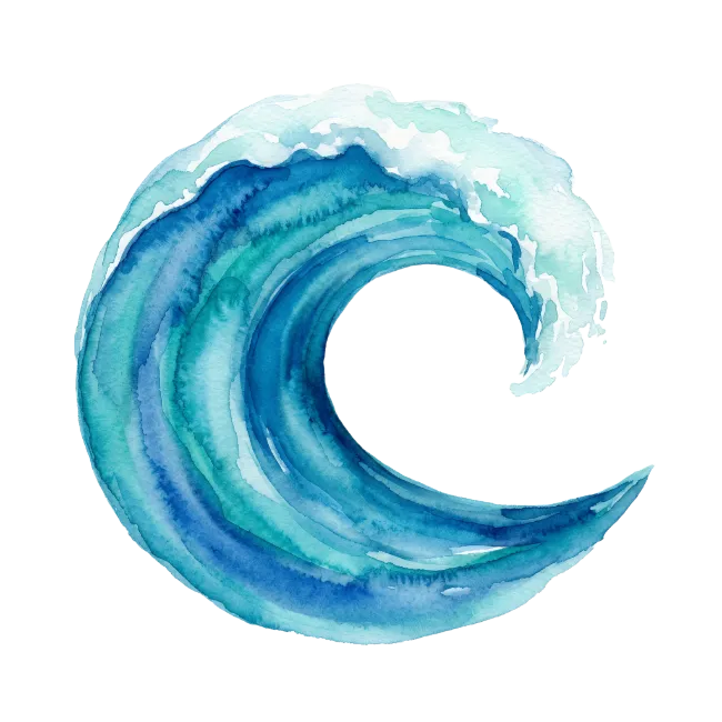 Watercolor Ocean Wave Painting