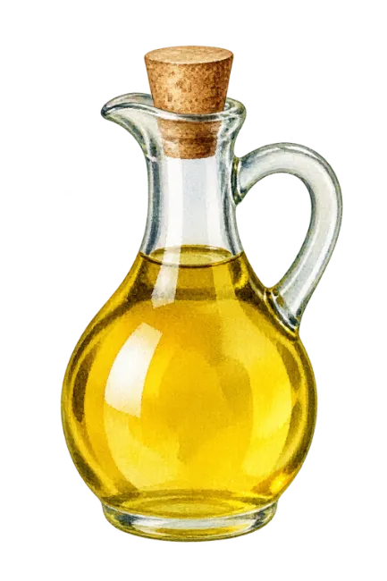 Watercolor Olive Oil Glass Bottle