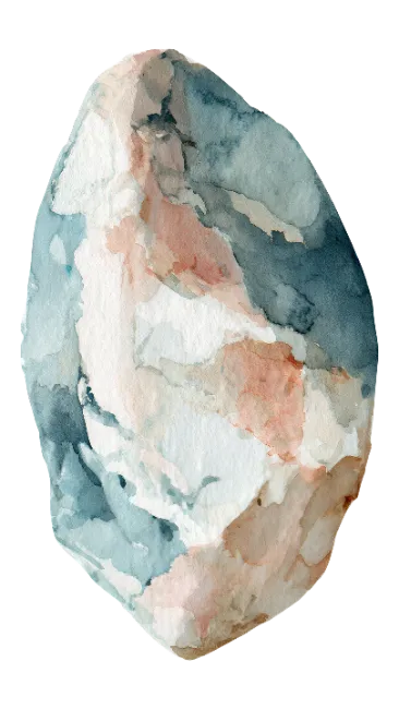 Watercolor Painted Pebble Stone Illustration