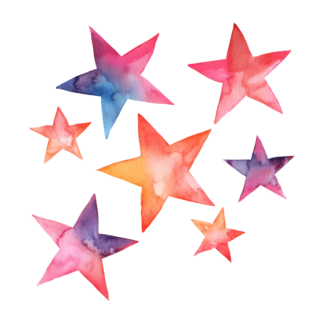 Watercolor Painted Stars Collection