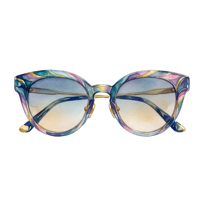Watercolor Painted Sunglasses Illustration
