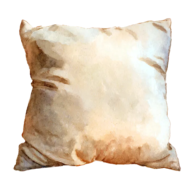 Watercolor Painting of a Cozy Pillow