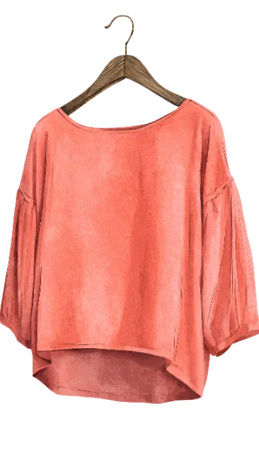 Watercolor Peach Blouse on Hanger
