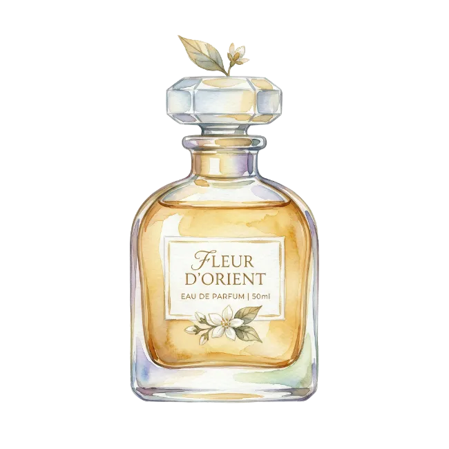 Watercolor Perfume Bottle Illustration