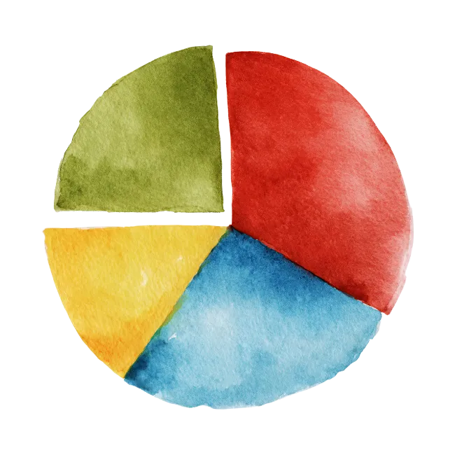 Watercolor Pie Chart Infographic Element