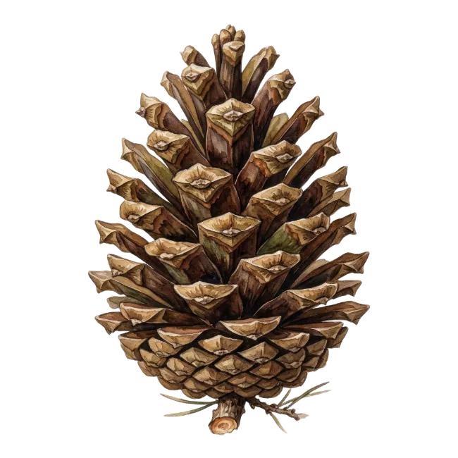 Watercolor Pinecone Illustration