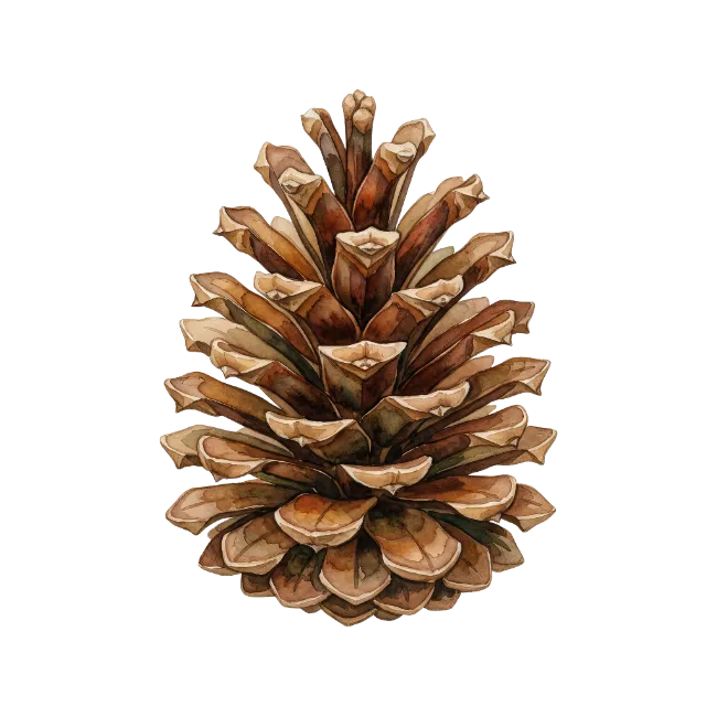 Watercolor Pinecone Illustration