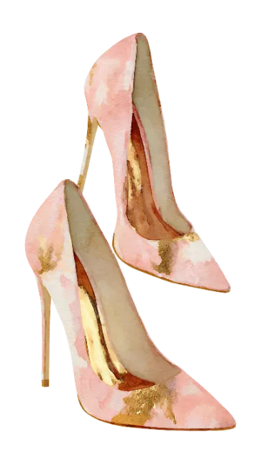 Watercolor Pink High Heel Shoes