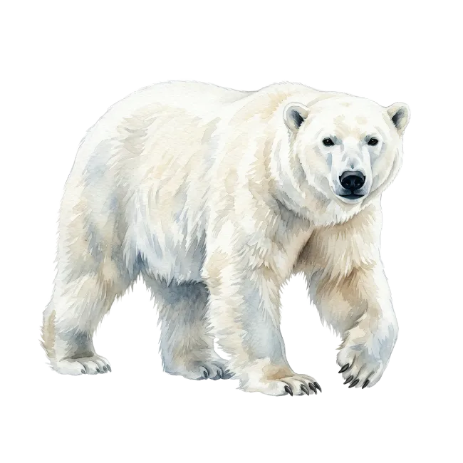 Watercolor Polar Bear Illustration