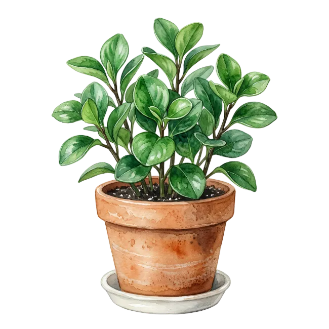 Watercolor Potted Plant Illustration