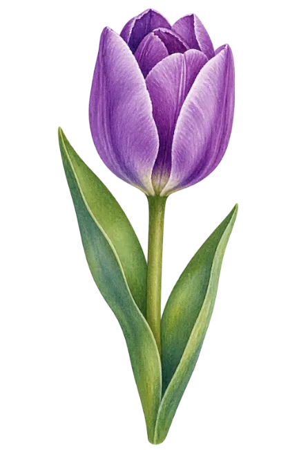 Watercolor Purple Tulip Illustration