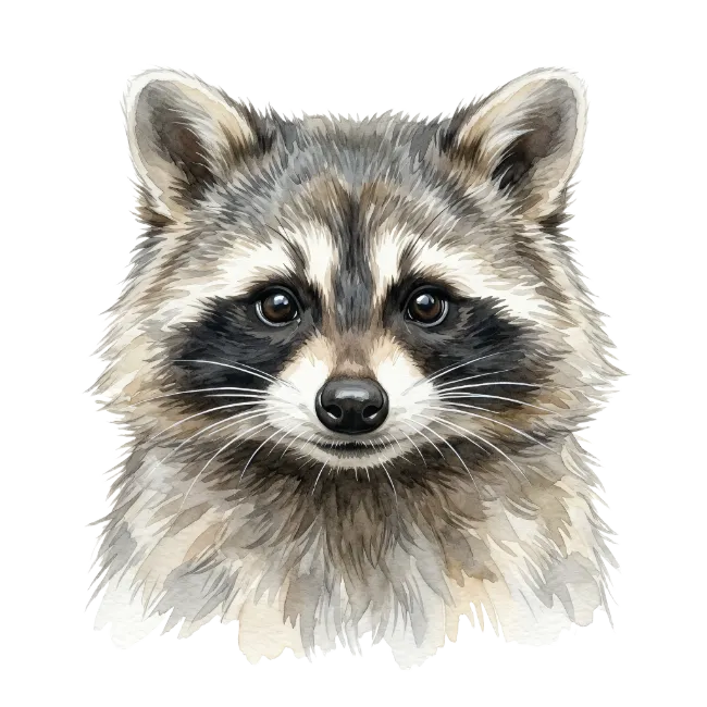 Watercolor Raccoon Portrait