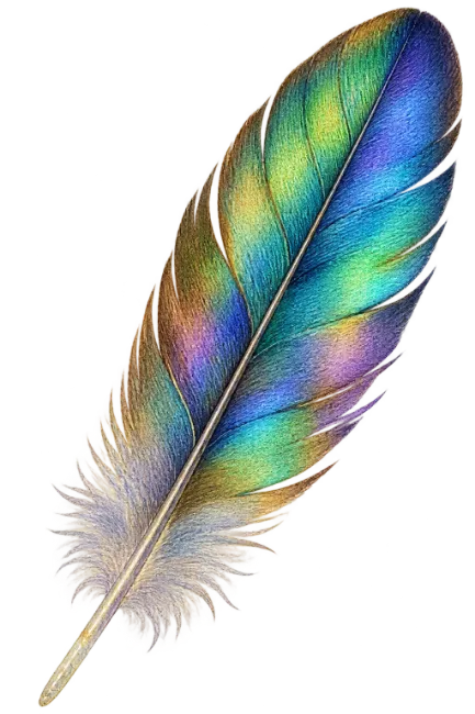 Watercolor Rainbow Feather