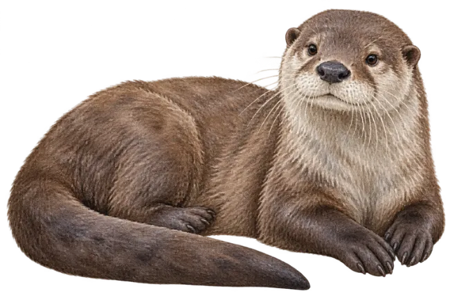 Watercolor River Otter Illustration