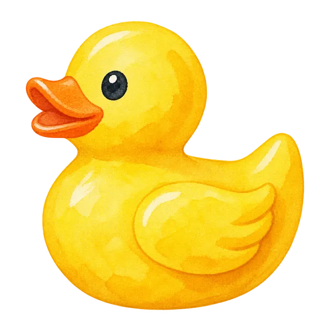 Watercolor Rubber Duck Toy