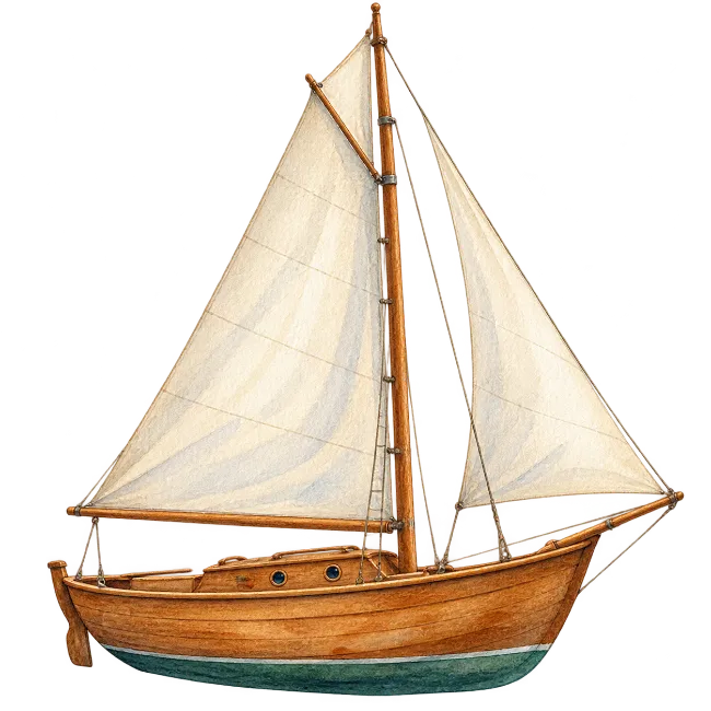 Watercolor sailboat illustration