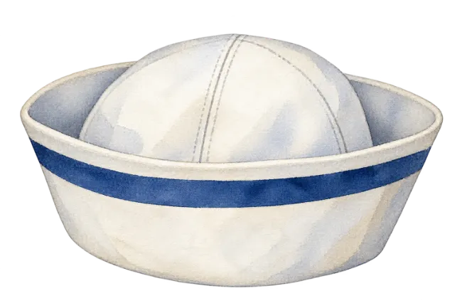Watercolor Sailor Hat Illustration
