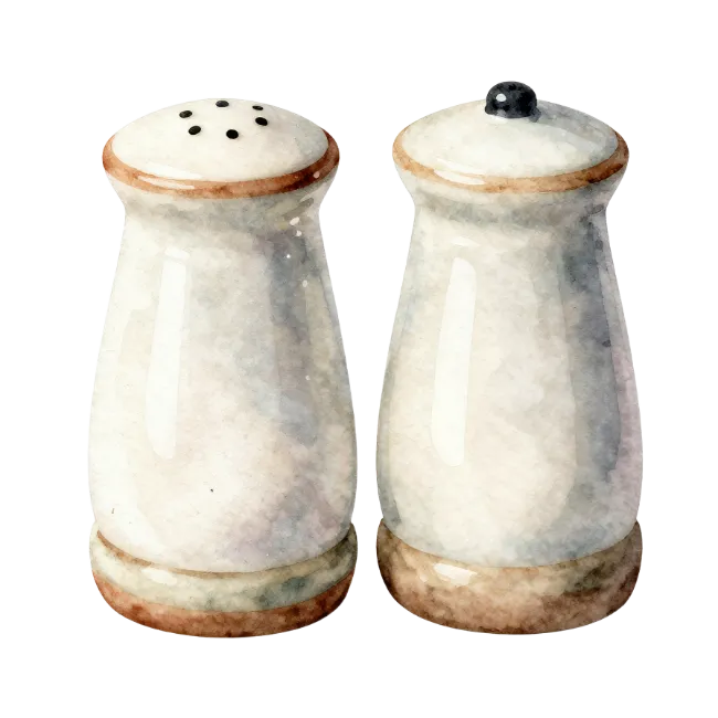 Watercolor Salt and Pepper Shakers