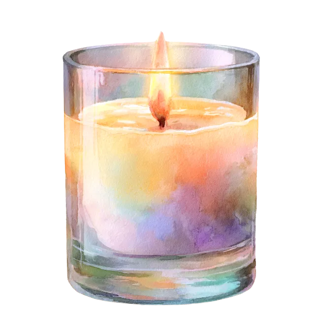 Watercolor Scented Candle in Glass Jar