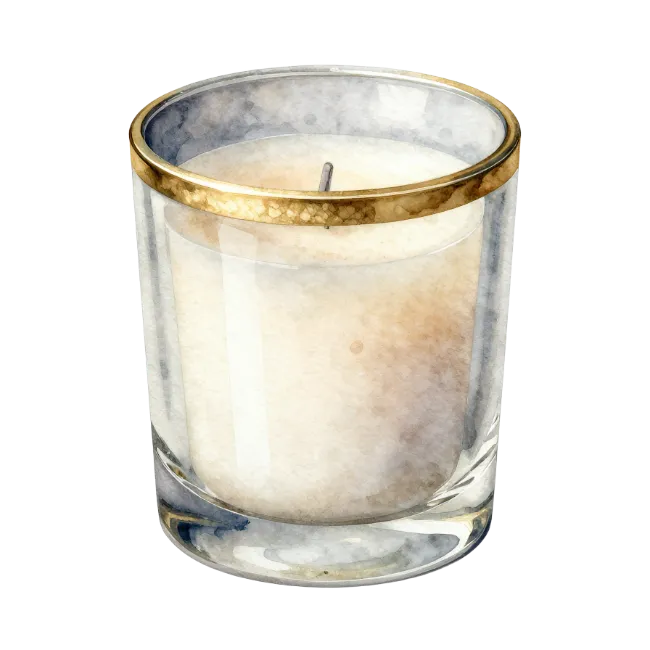 Watercolor Scented Candle in Glass Jar