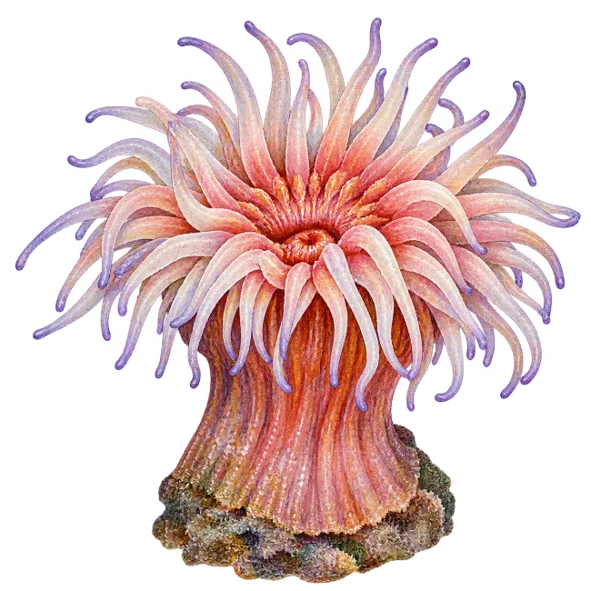 Watercolor Sea Anemone Illustration