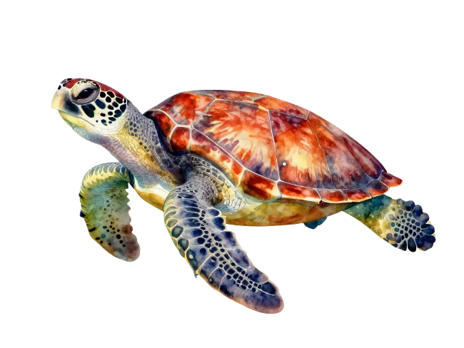 Watercolor Sea Turtle Illustration