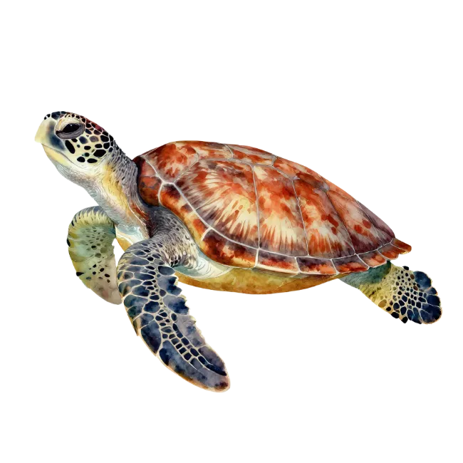 Watercolor Sea Turtle Painting