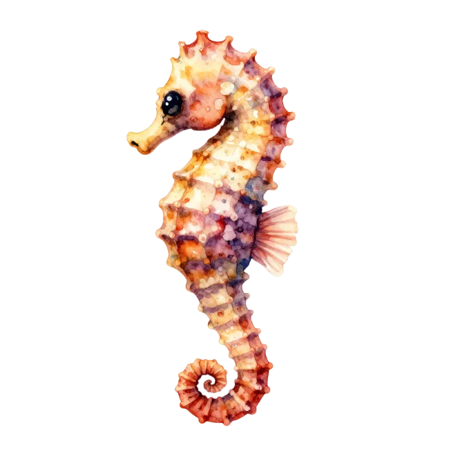 Watercolor Seahorse Illustration