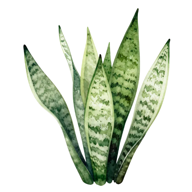 Watercolor Snake Plant Illustration