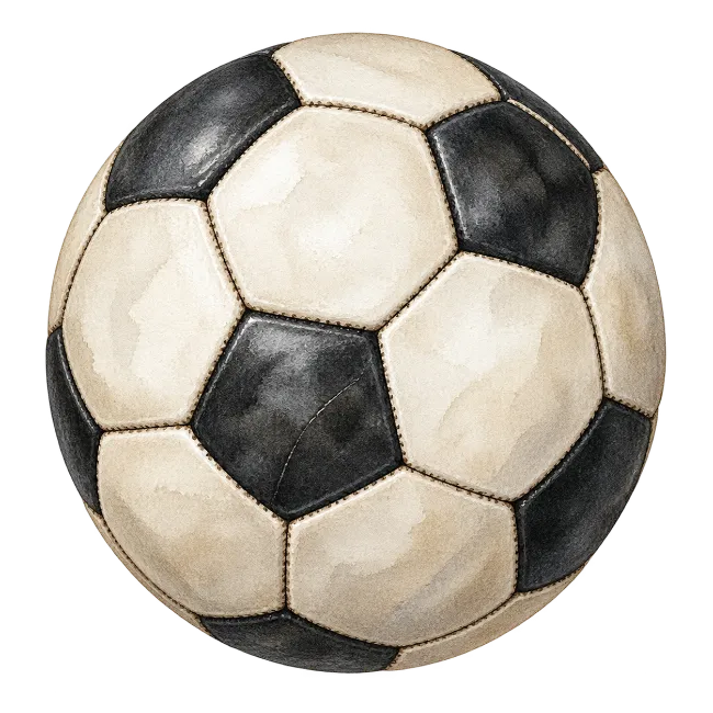 Watercolor soccer ball illustration