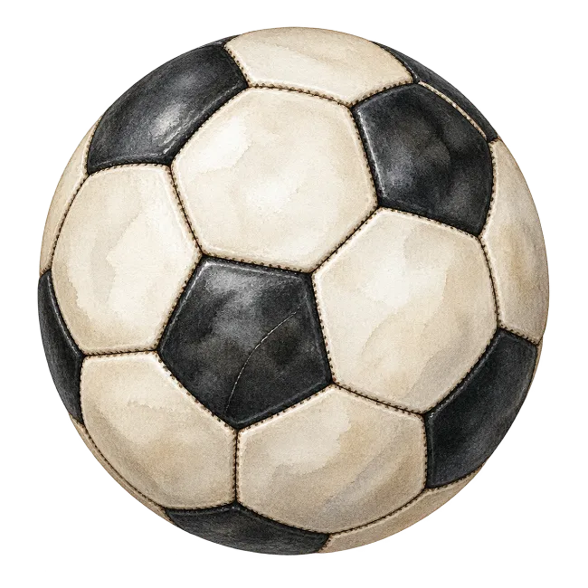 Watercolor soccer ball illustration isolated