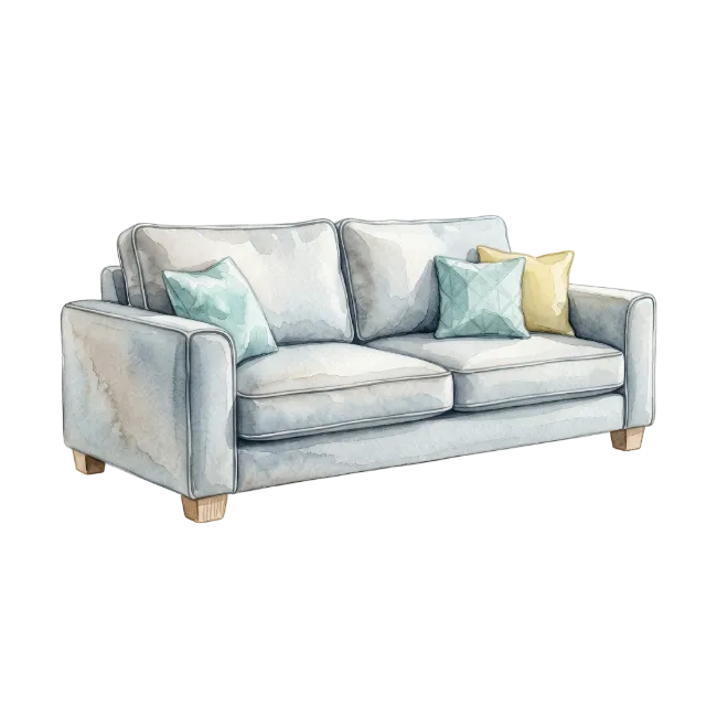 Watercolor Sofa Illustration