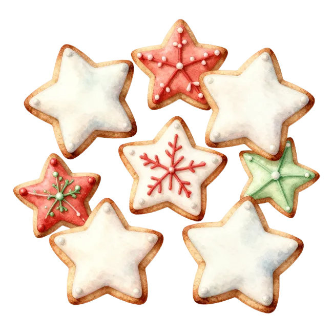 Watercolor Star Cookies Assortment