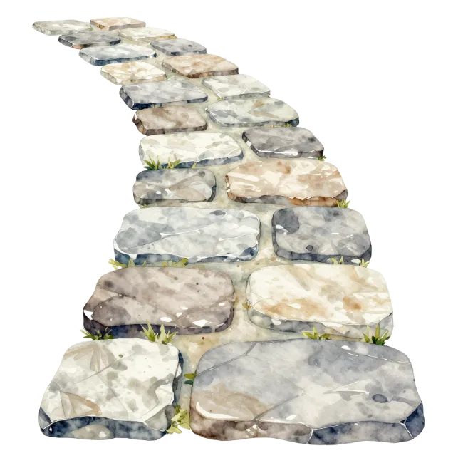 Watercolor Stone Pathway Illustration