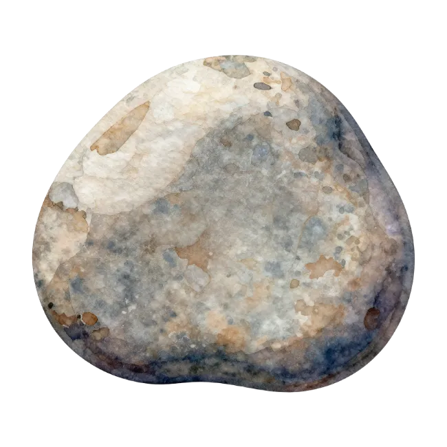 Watercolor Stone Pebble Illustration