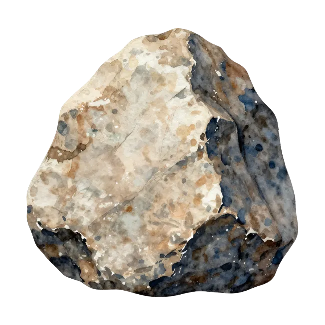 Watercolor Stone Rock Illustration