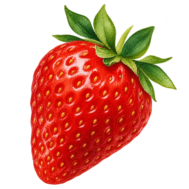 Watercolor Strawberry Fruit Illustration
