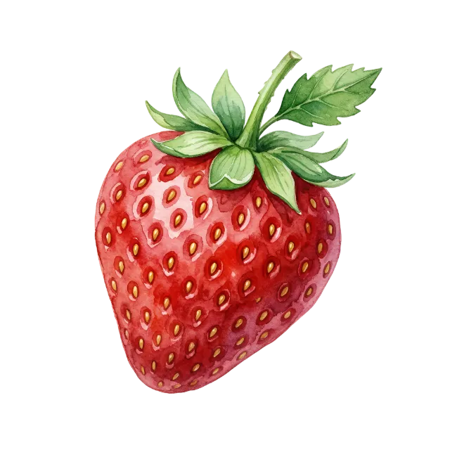 Watercolor Strawberry Illustration