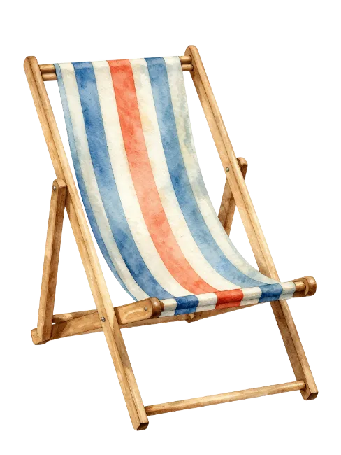 Watercolor Striped Beach Chair