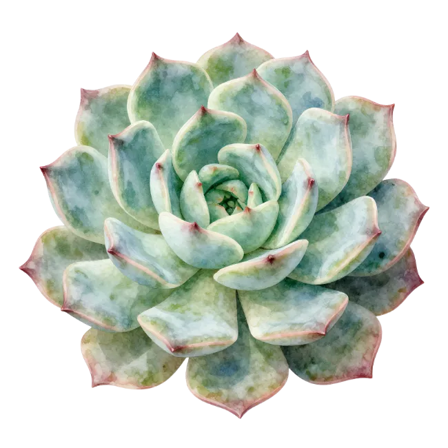 Watercolor Succulent Plant Illustration