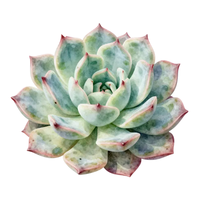 Watercolor Succulent Plant Illustration