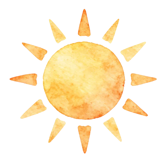 Watercolor Sun Illustration