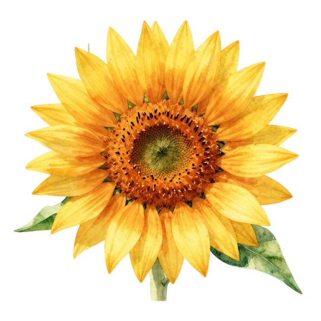 Watercolor Sunflower Illustration