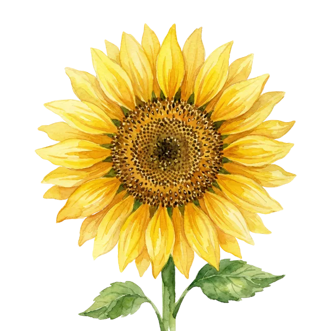 Watercolor Sunflower Illustration