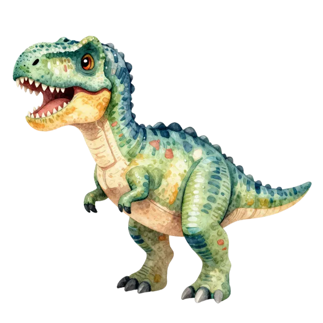 Watercolor T-Rex Dinosaur Illustration