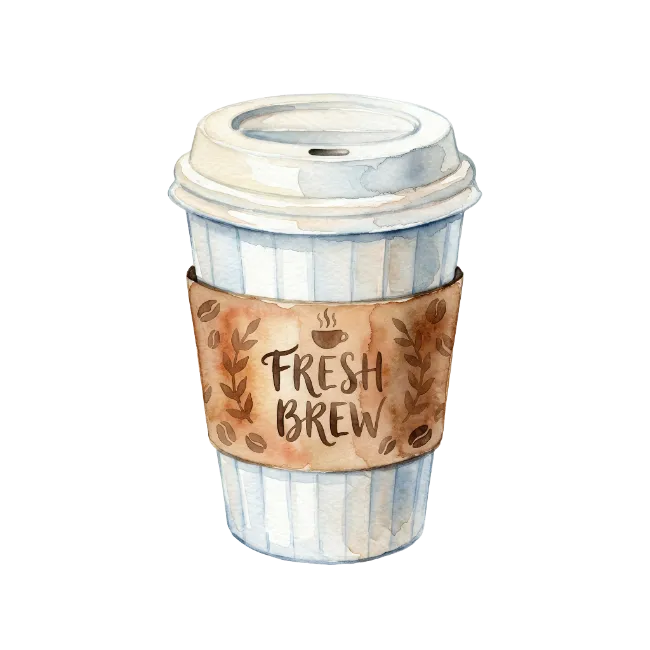 Watercolor To Go Coffee Cup