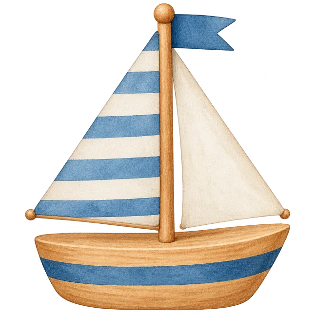 Watercolor Toy Sailboat