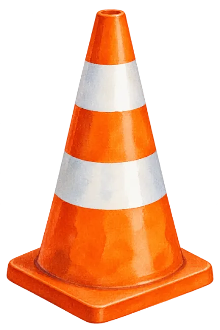 Watercolor Traffic Cone Illustration