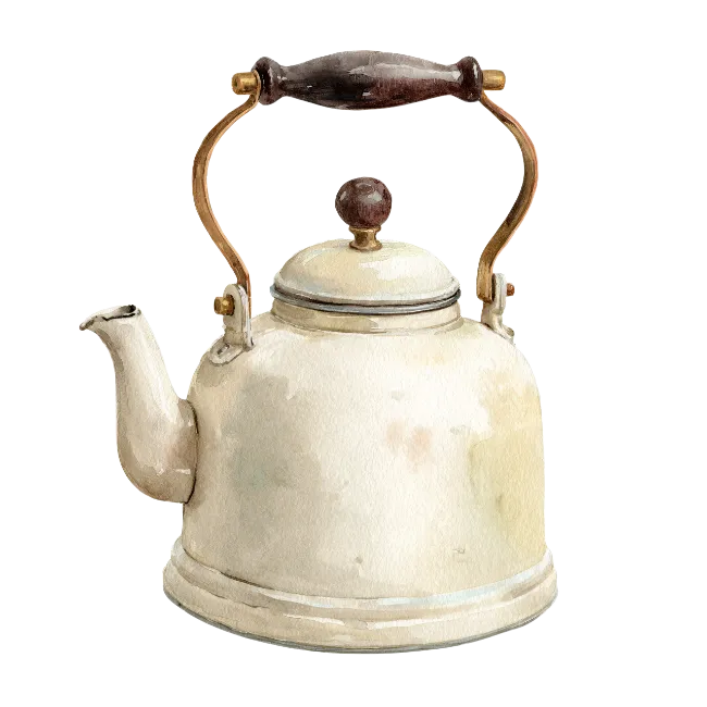 Watercolor Vintage Kitchen Kettle